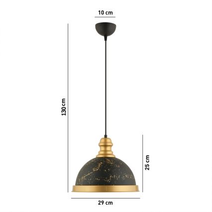 MONZA pendant light 1xE27/40W/230V Ø 29 cm black/bronze