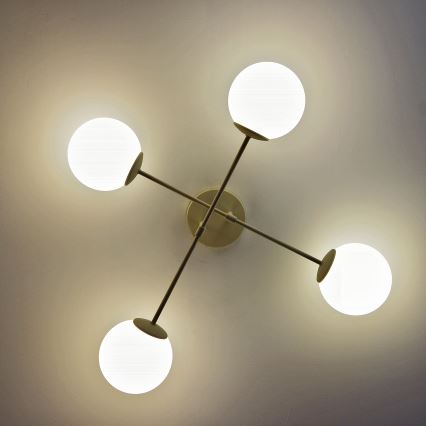 MOON Flush-Mount Chandelier 4xE27/15W/230V, Cream