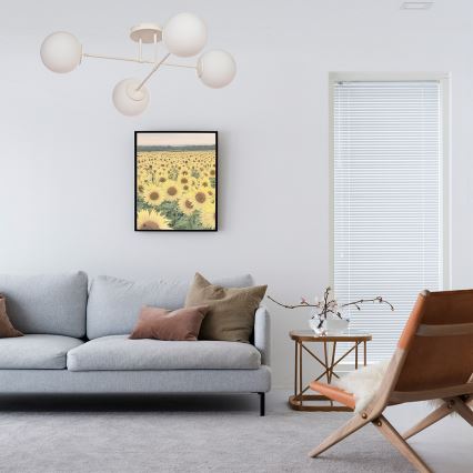 MOON Flush-Mount Chandelier 4xE27/15W/230V, Cream