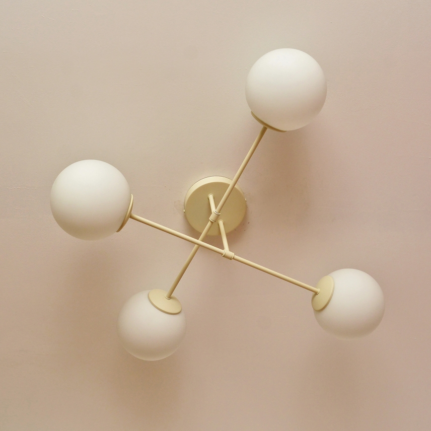 MOON Flush-Mount Chandelier 4xE27/15W/230V, Cream
