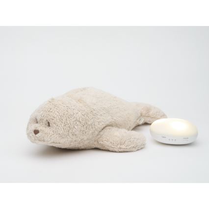 Moonie - Bedtime Buddy with Melody and Night Light, Seal, Organic Sand