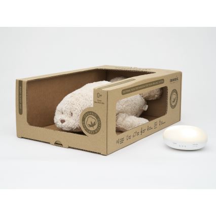 Moonie - Bedtime Buddy with Melody and Night Light, Seal, Organic Sand