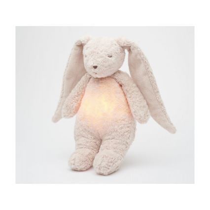 Moonie - Snuggle buddy with a melody and light 2.0 bunny organic rose