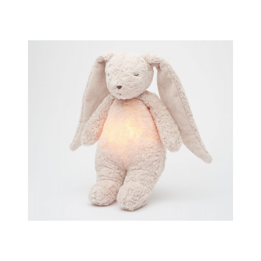 Moonie - Snuggle buddy with a melody and light 2.0 bunny organic rose
