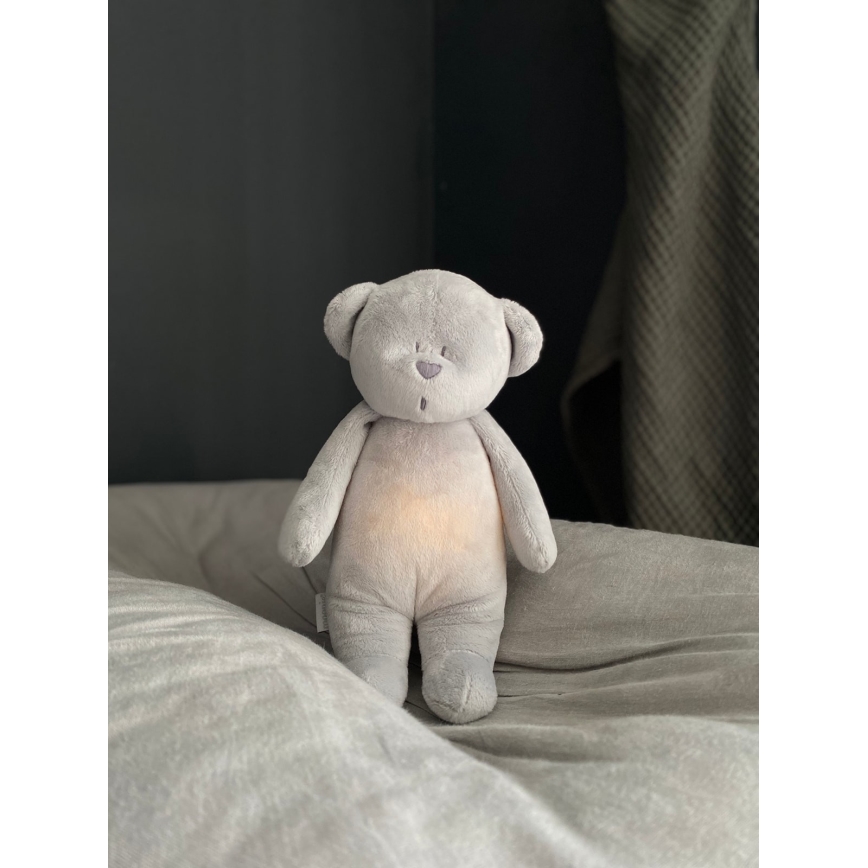 Moonie - Snuggle buddy with a melody and light bear silver