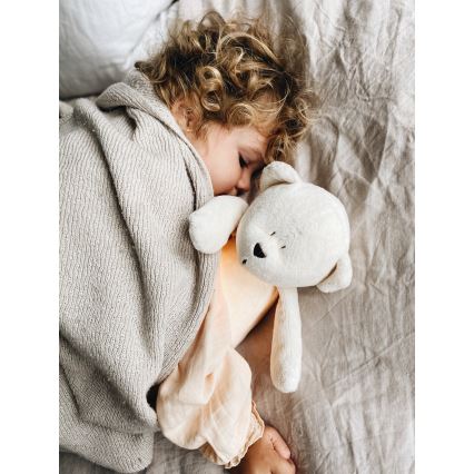 Moonie - Snuggle buddy with a melody and light bear silver