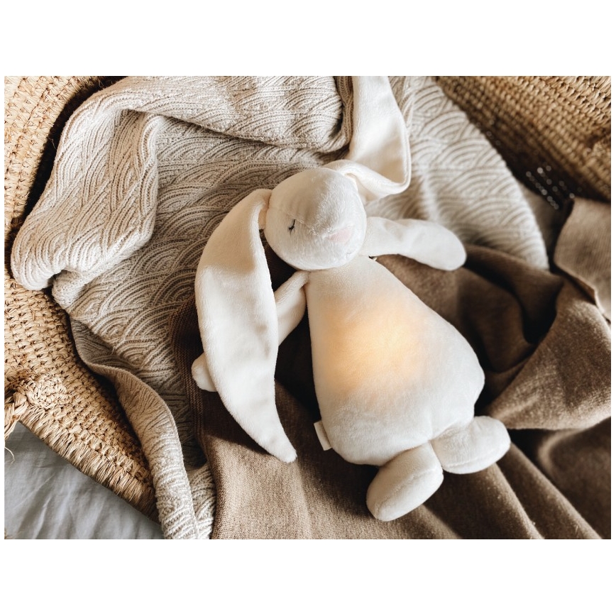 Moonie - Snuggle buddy with a melody and light bunny 2.0 cream