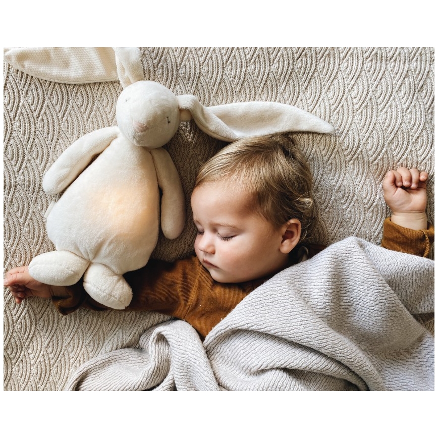 Moonie - Snuggle buddy with a melody and light bunny 2.0 cream