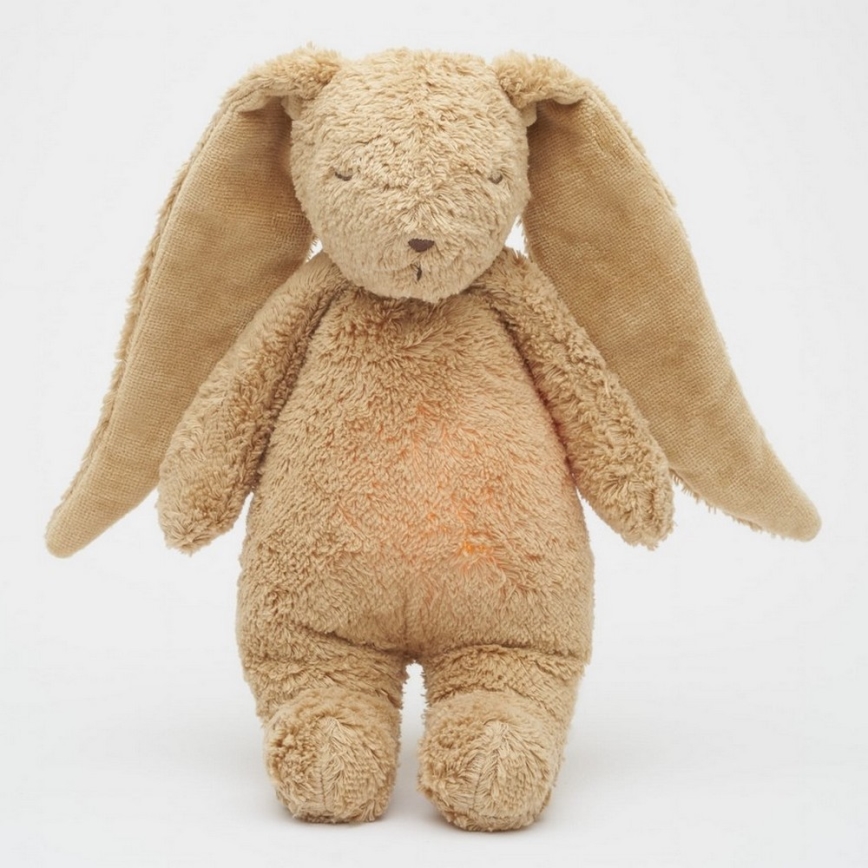 Moonie - Snuggle buddy with a melody and light bunny 2.0 organic cappuccino