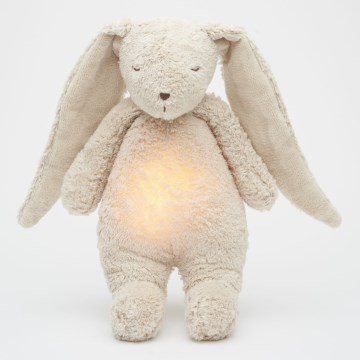 Moonie - Snuggle buddy with a melody and light bunny 2.0 organic sand