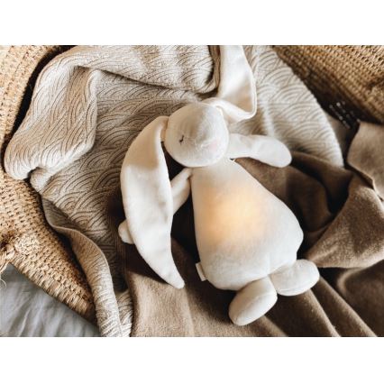 Moonie - Snuggle buddy with a melody and light bunny 2.0 organic sand
