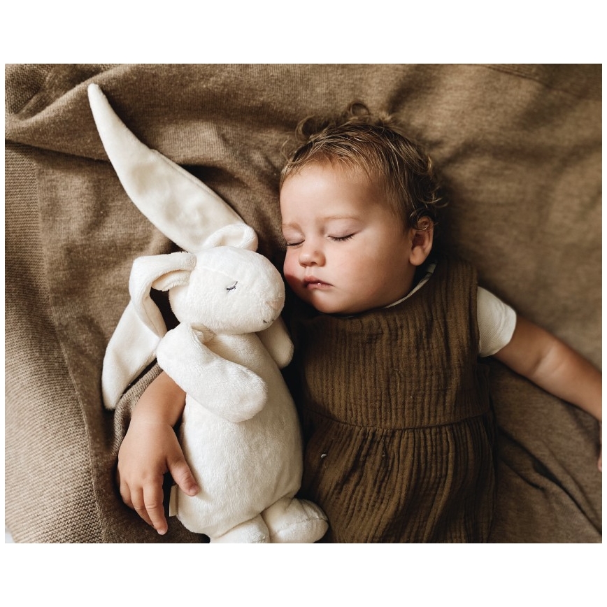Moonie - Snuggle buddy with a melody and light bunny 2.0 organic sand
