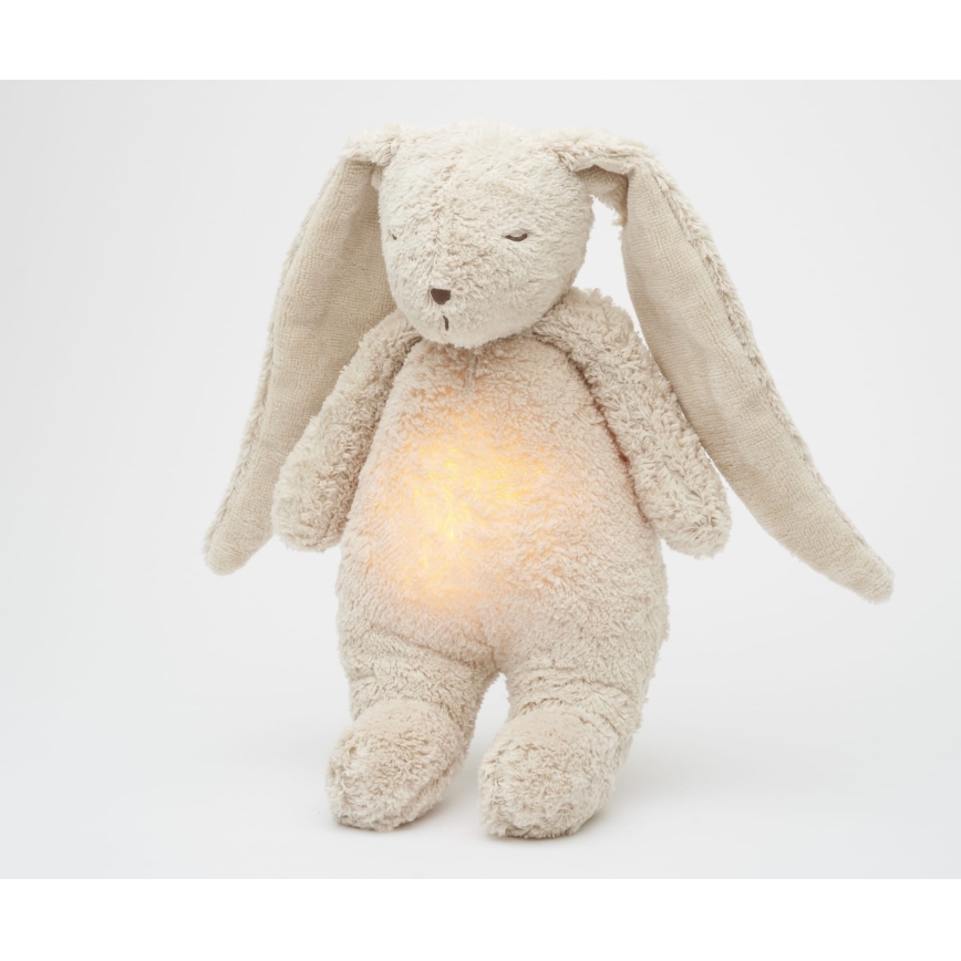 Moonie - Snuggle buddy with a melody and light bunny 2.0 organic sand