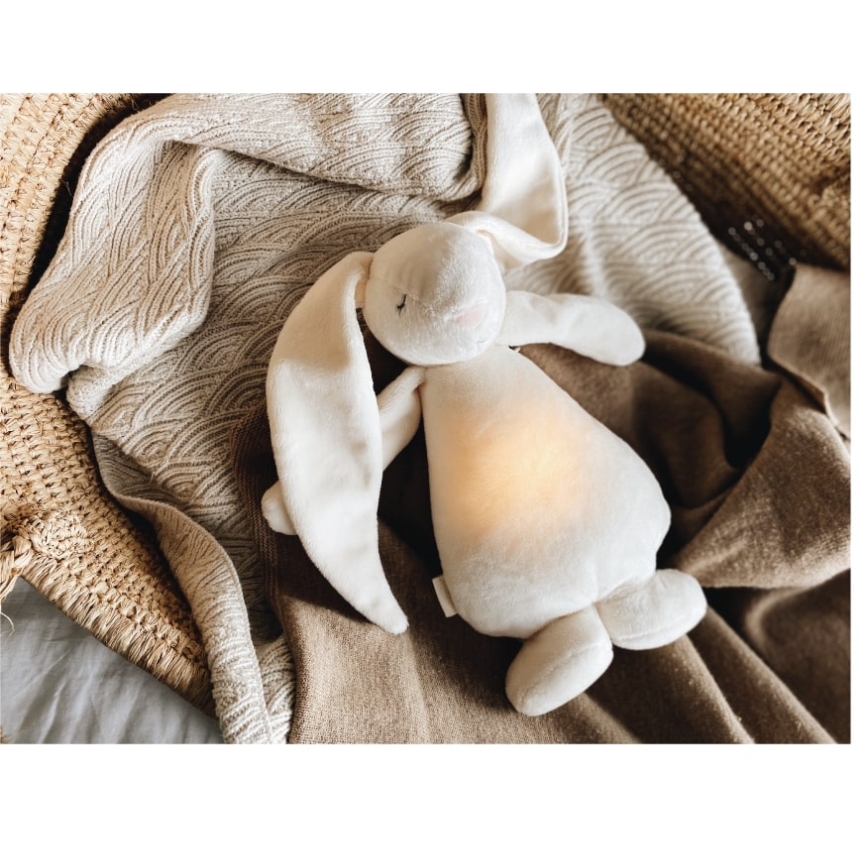 Moonie - Snuggle buddy with a melody and light bunny cream