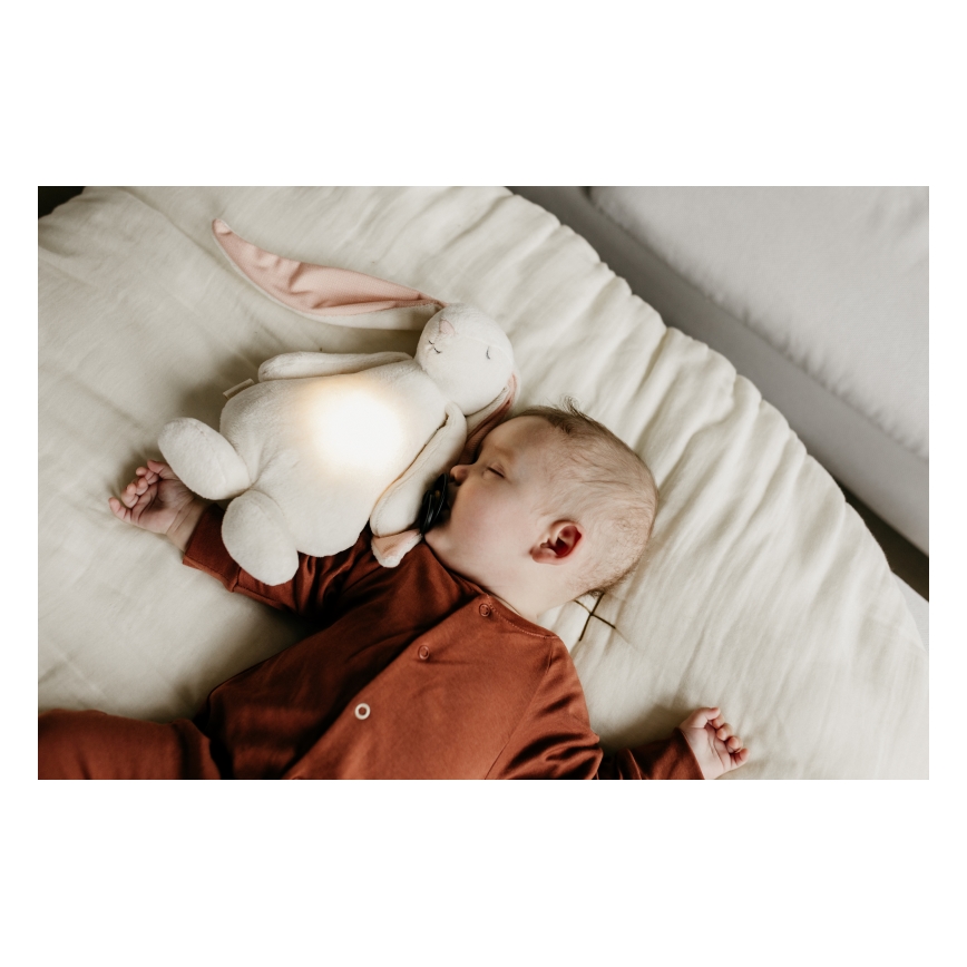 Moonie - Snuggle buddy with a melody and light bunny cream