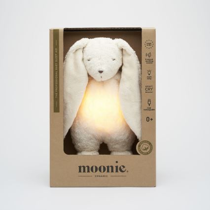 Moonie - Snuggle buddy with a melody and light bunny organic polar natur