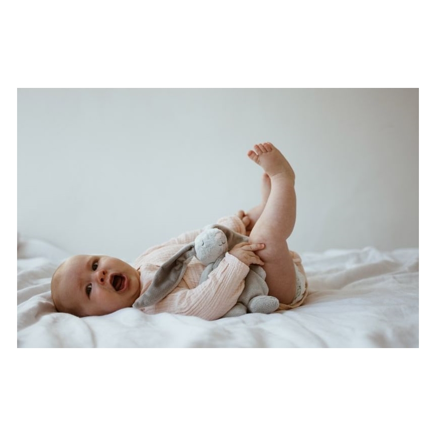 Moonie - Snuggle buddy with a melody and light bunny silver