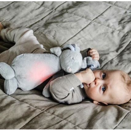 Moonie - Snuggle buddy with a melody and light bunny silver