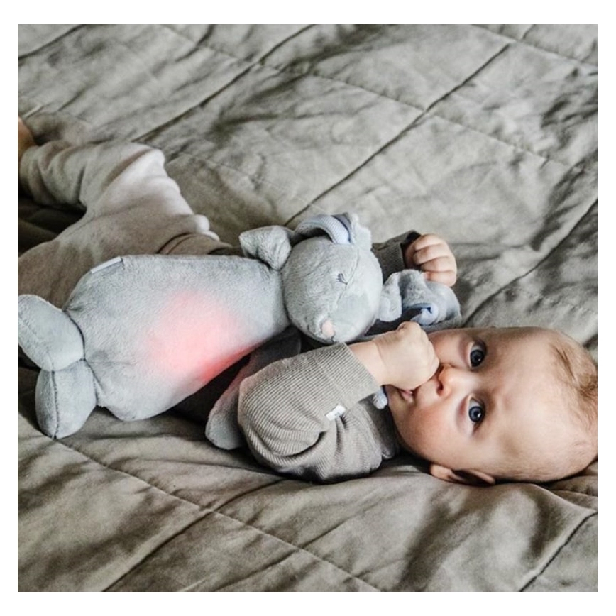 Moonie - Snuggle buddy with a melody and light bunny silver