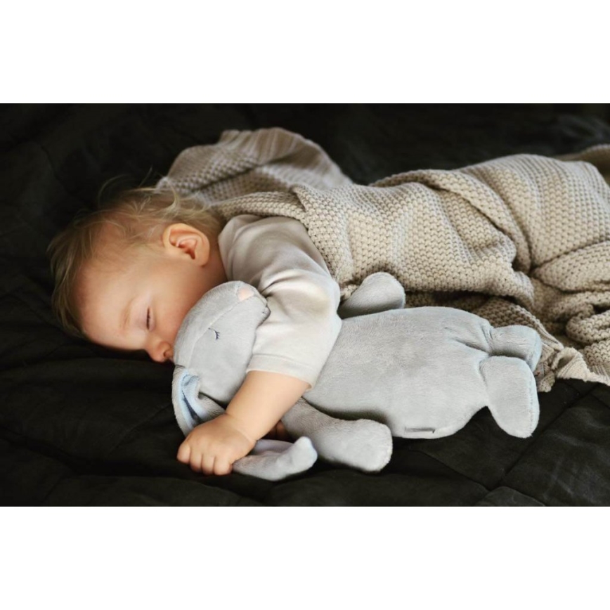 Moonie - Snuggle buddy with a melody and light bunny silver
