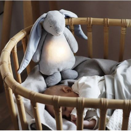 Moonie - Snuggle buddy with a melody and light bunny silver
