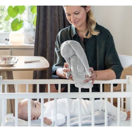 Moonie - Snuggle buddy with a melody and light bunny silver