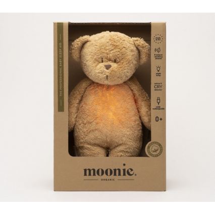 Moonie - Snuggle buddy with a melody and light little bear 2.0 organic cappuccino