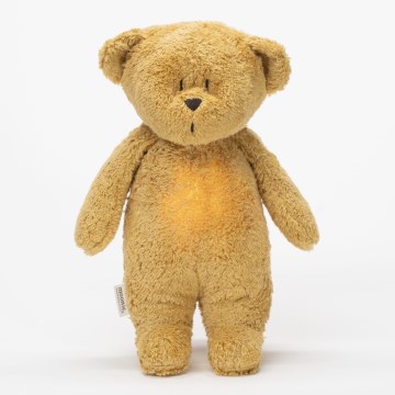 Moonie - Snuggle buddy with a melody and light little bear 2.0 organic honey