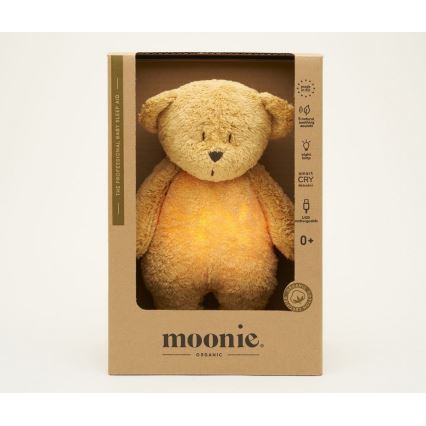 Moonie - Snuggle buddy with a melody and light little bear 2.0 organic honey