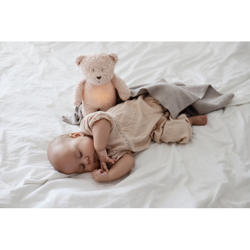 Moonie - Snuggle buddy with a melody and light little bear 2.0 organic polar