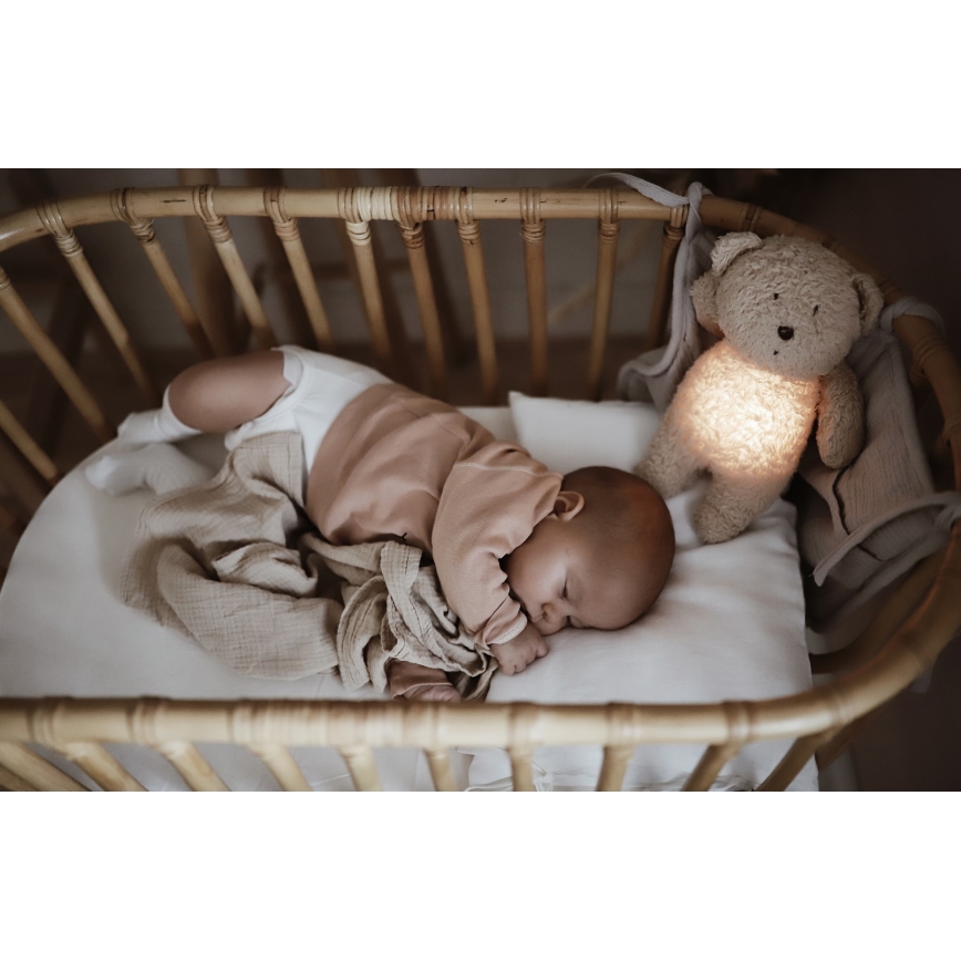 Moonie - Snuggle buddy with a melody and light little bear 2.0 organic polar