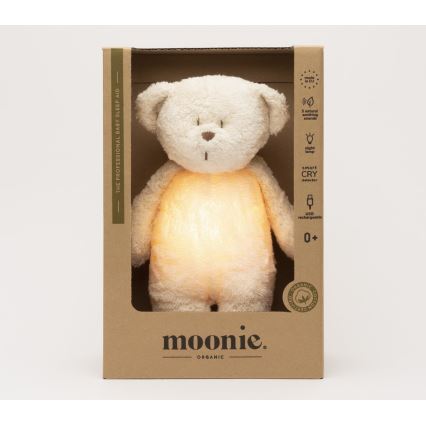 Moonie - Snuggle buddy with a melody and light little bear 2.0 organic polar