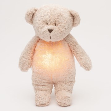Moonie - Snuggle buddy with a melody and light little bear 2.0 organic rose