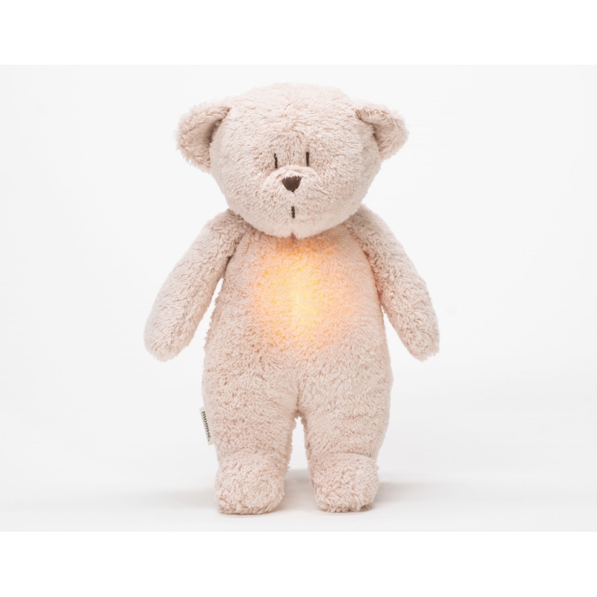 Moonie - Snuggle buddy with a melody and light little bear 2.0 organic rose