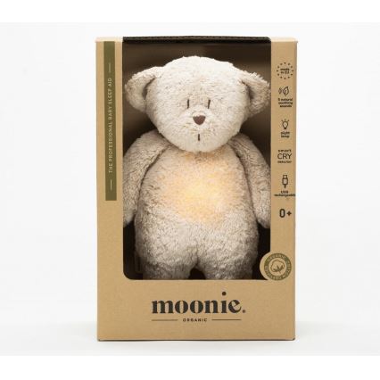 Moonie - Snuggle buddy with a melody and light little bear 2.0 organic sand