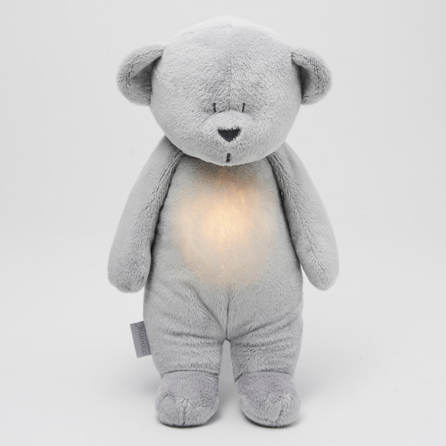 Moonie - Snuggle buddy with a melody and light little bear 2.0 silver