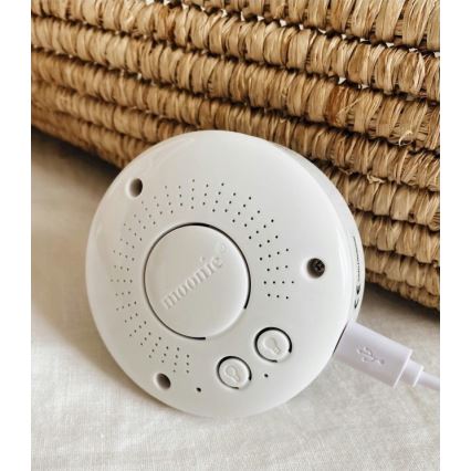 Moonie - Snuggle buddy with a melody and light little bear organic cappuccino natur