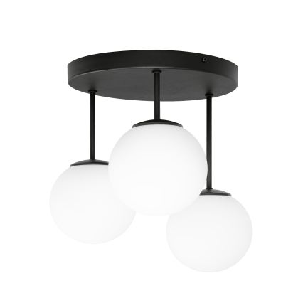 MOONLIGHT flush-mount ceiling light, 3xE27/15W/230V, black