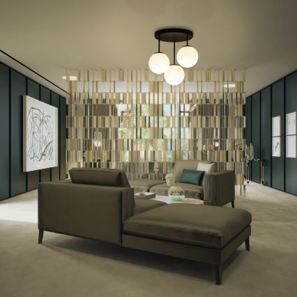 MOONLIGHT flush-mount ceiling light, 3xE27/15W/230V, black