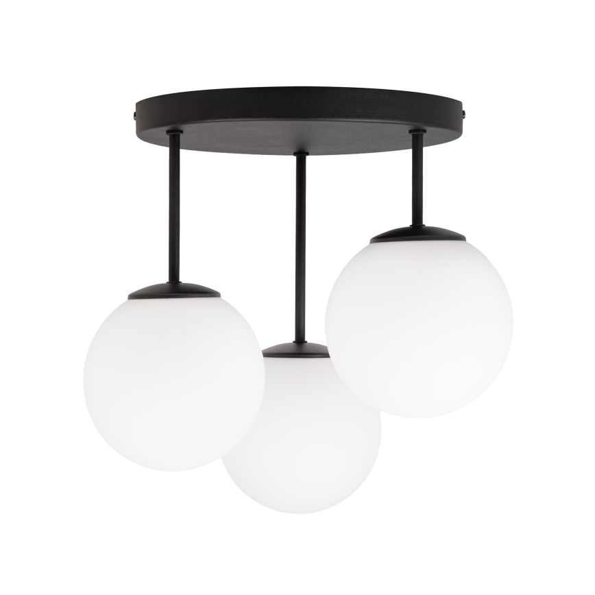 MOONLIGHT flush-mount ceiling light, 3xE27/15W/230V, black