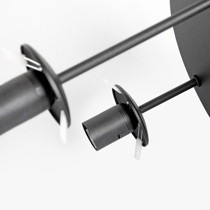 MOONLIGHT flush-mount ceiling light, 3xE27/15W/230V, black