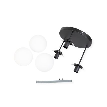 MOONLIGHT flush-mount ceiling light, 3xE27/15W/230V, black