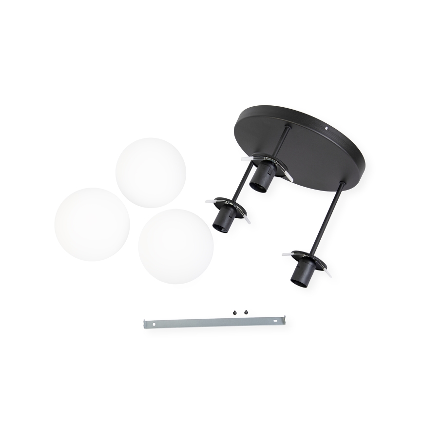MOONLIGHT flush-mount ceiling light, 3xE27/15W/230V, black
