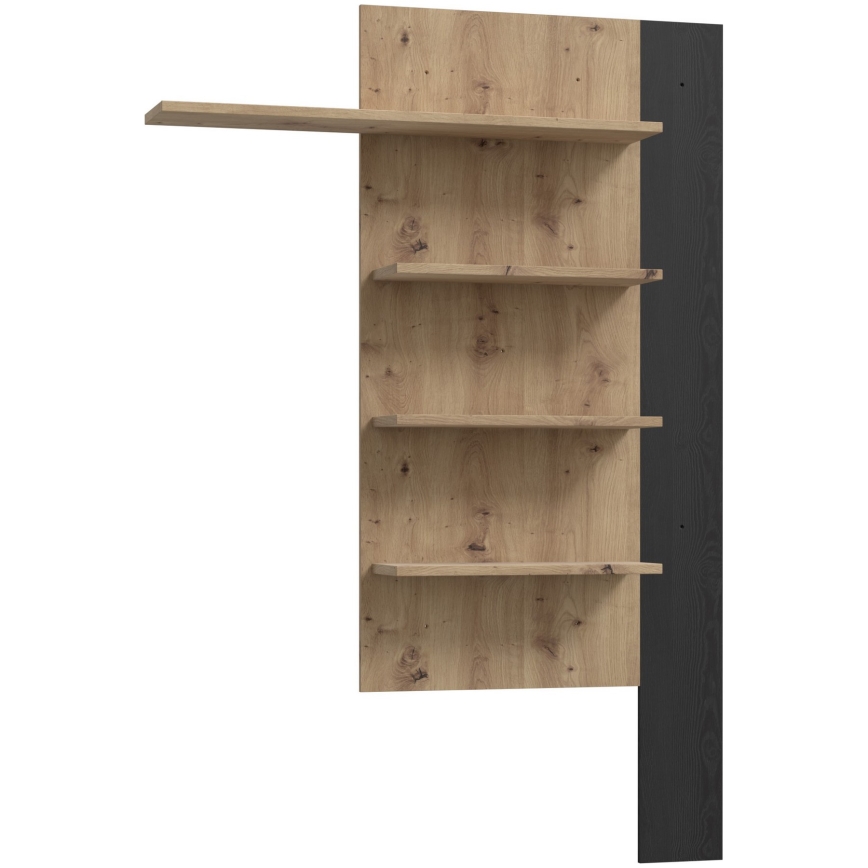 MORO Wall Shelf, Oak/Black