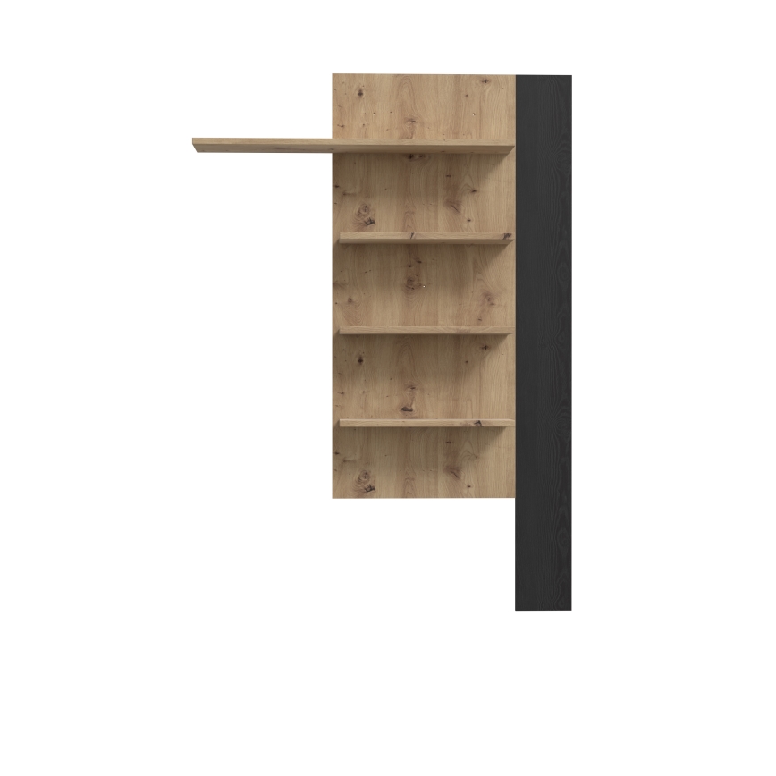 MORO Wall Shelf, Oak/Black