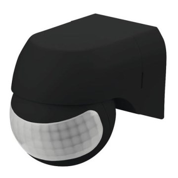 Motion sensor PIR 180° IP44 black