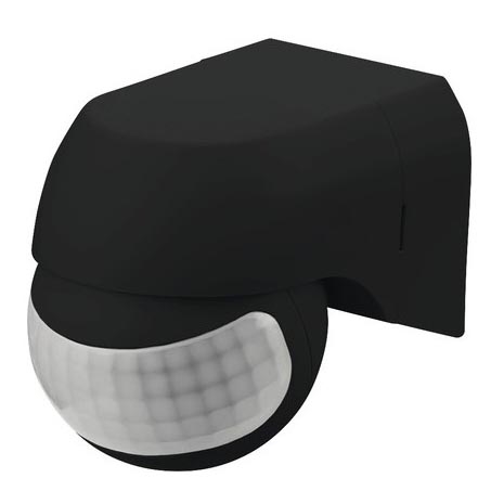 Motion sensor PIR 180° IP44 black