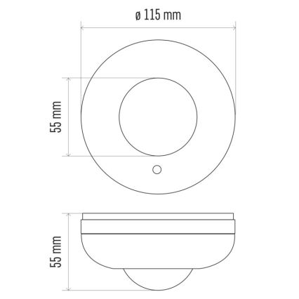 Motion sensor PIR B 360° 1200W/230V white