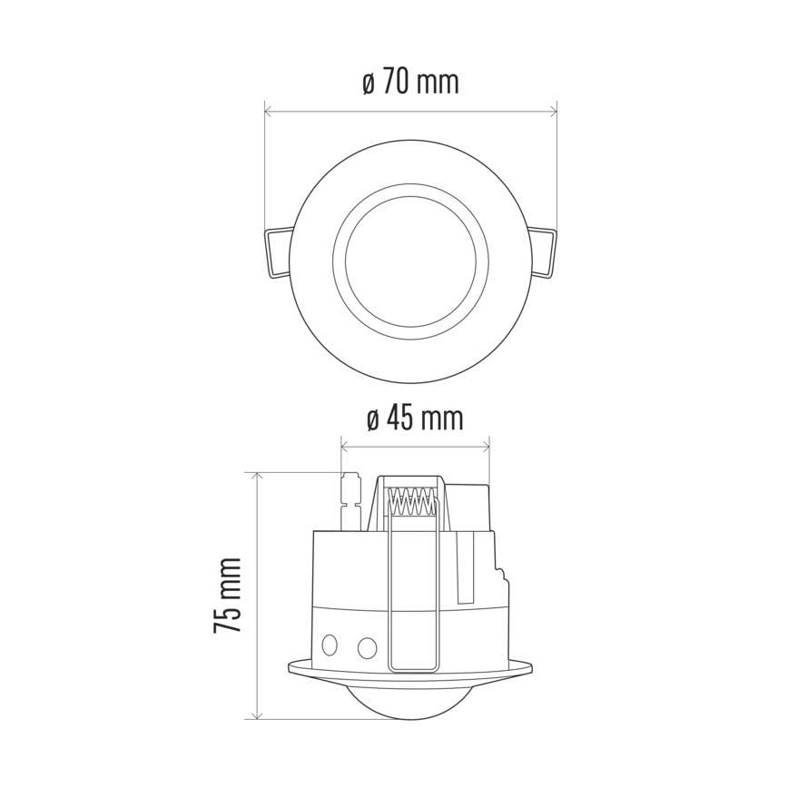 Motion sensor recessed PIR B 360° 1200W/230V white