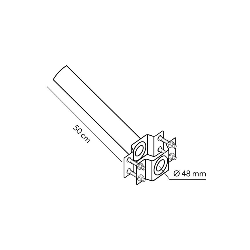 Mounting bracket for BASE outdoor lighting, Ø 48 mm, black
